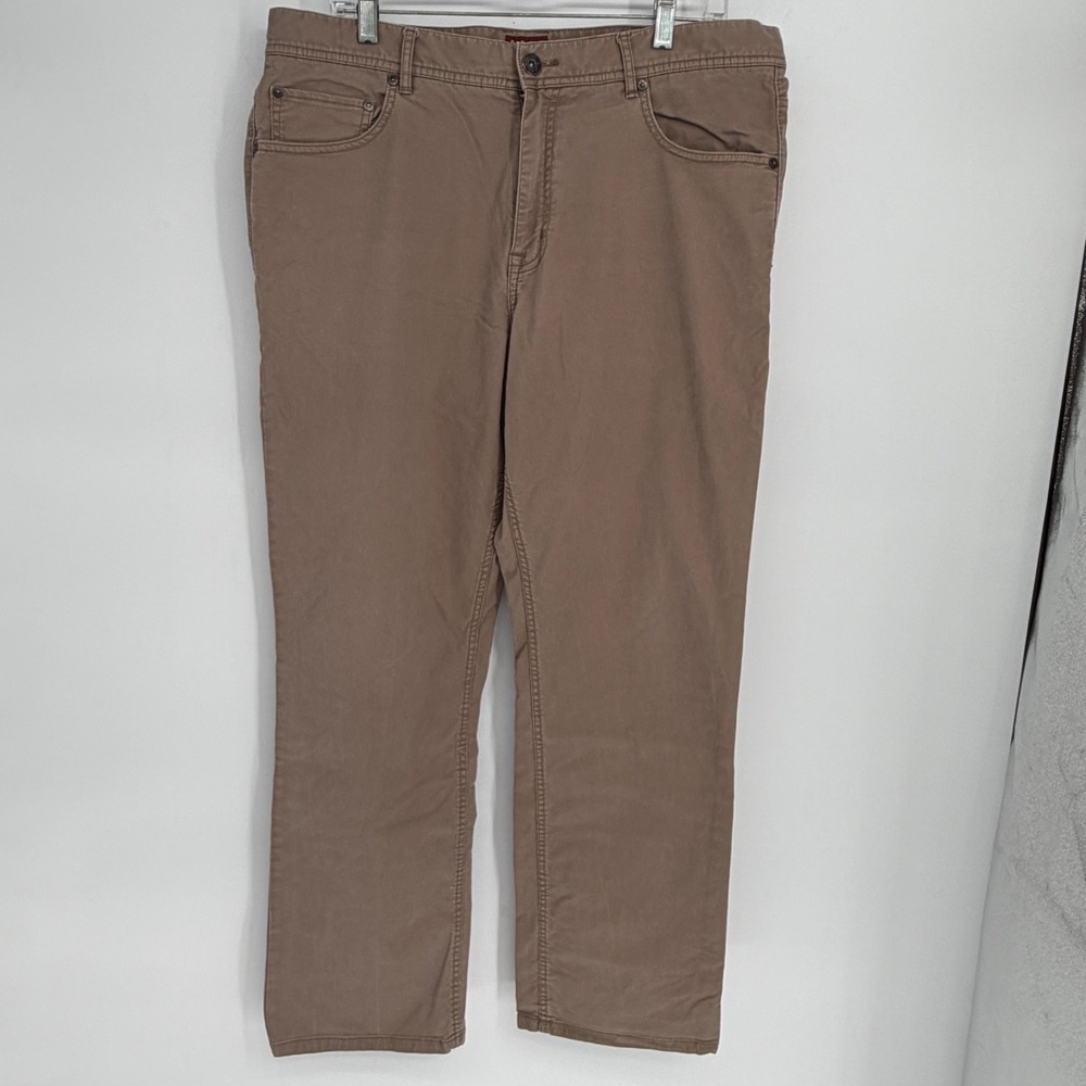 Red Ale by Alesbury Mens Relaxed Straight Pants 36x32 Khaki Tan 5 Pocket Stretch